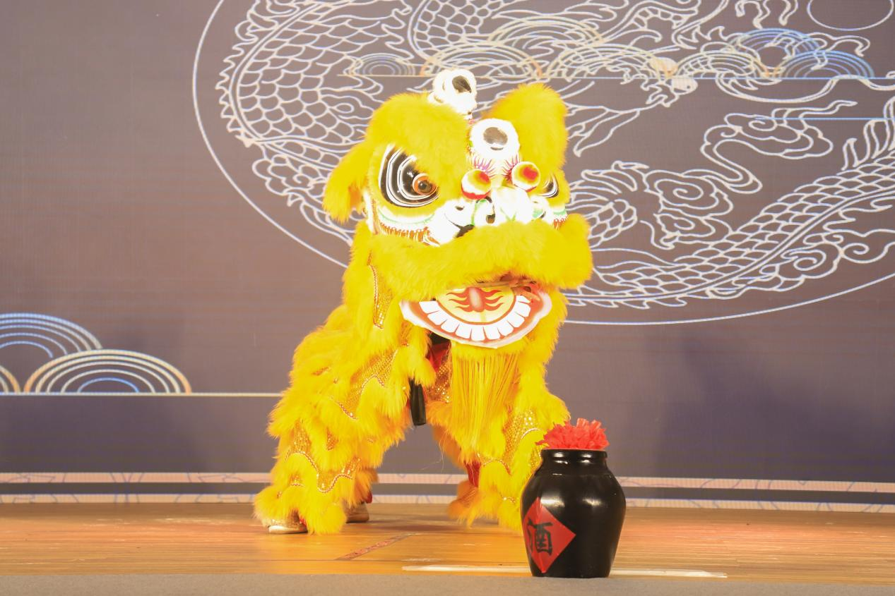Traditional lion dance performance in Guangzhou