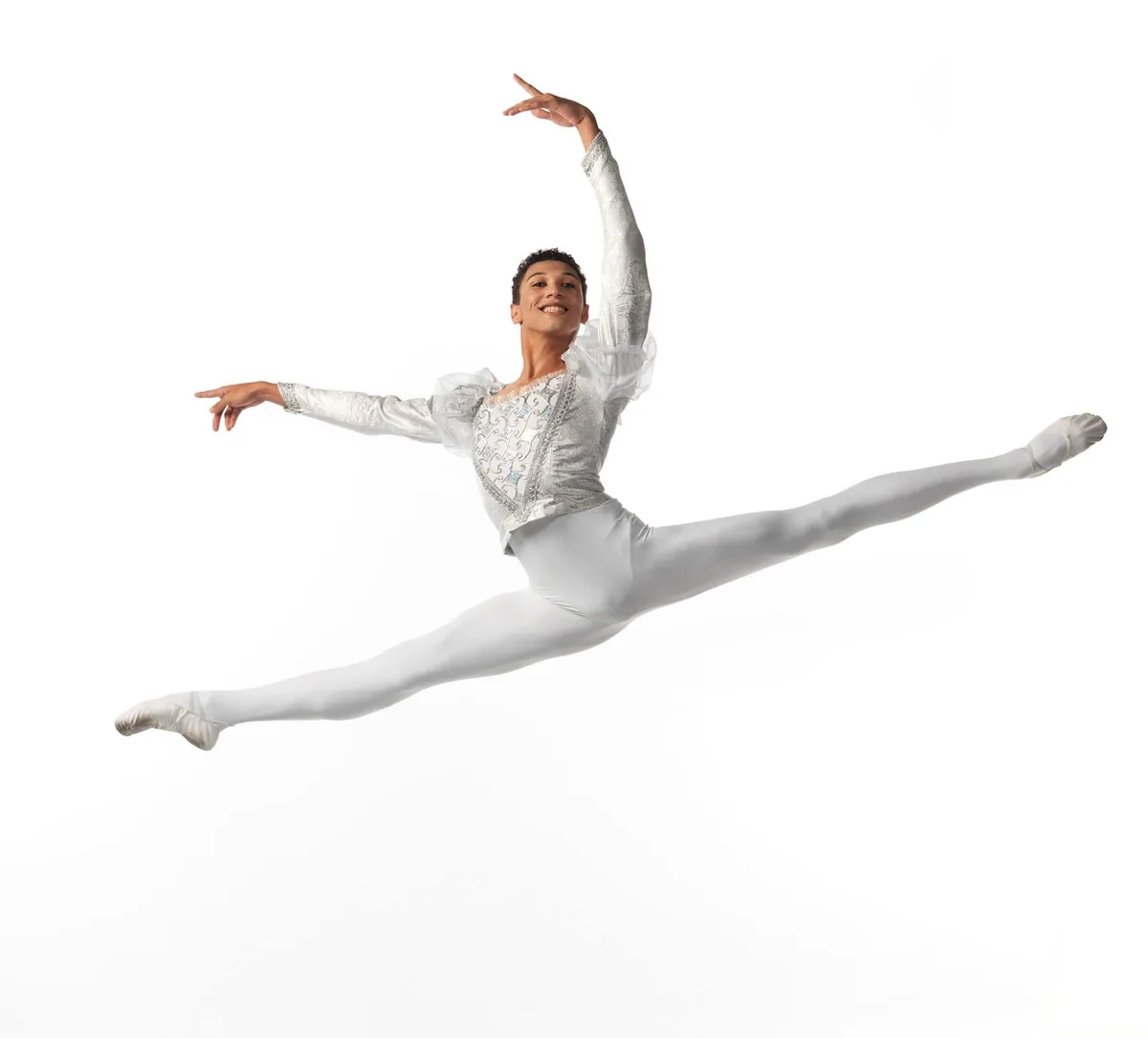 Vlad performing grand jeté in costume